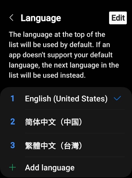 Android system language settings