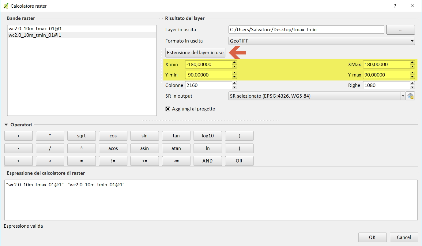 raster calculator: