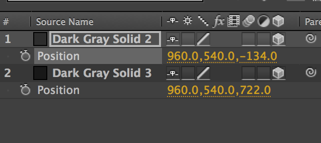 postion value of 3D layer.