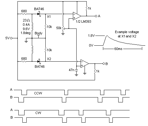 Stepper pulse sensing circuit