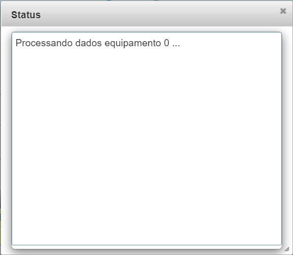 Dialog para descrição de processos