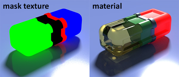 4 different materials with one mask