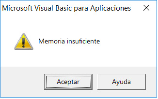 Error en excel