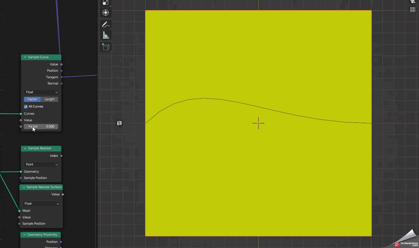 Sample Curve controlling the tangent information