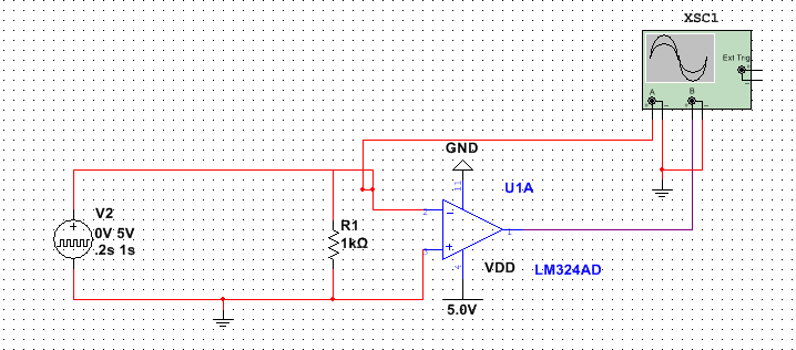 Crude inverting op-amp circuit