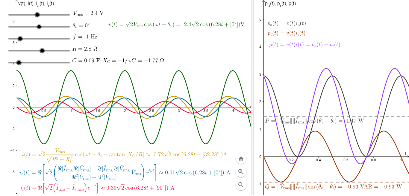 GeoGebra app for RC load