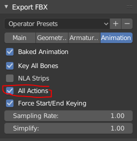 Export Settings