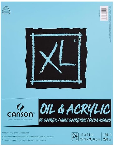 The blue cover for Canson Oil & Acrylic paper, 24 sheets