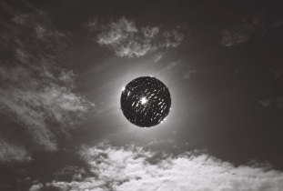 ‘Ferns' Orb, occluding the sun - Wellington Civic Square