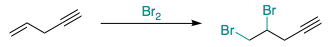 Bromination of pent-1-en-4-yne