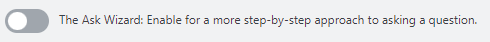 The Ask Wizard toggle shown above the Title field and toggled off