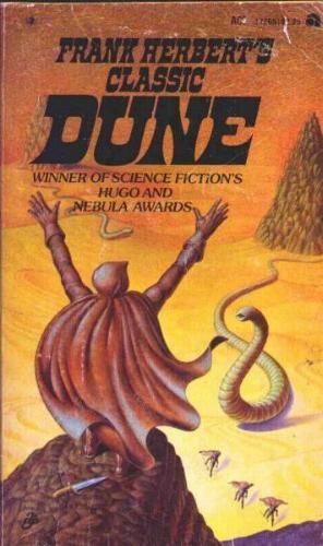 paperback cover of Frank Herbert's Dune