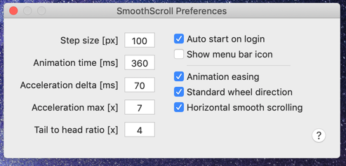 SmoothScrool settings