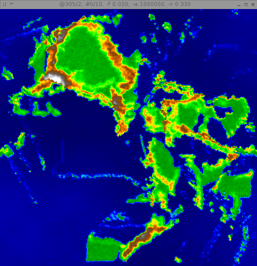 Computer generated terrain with plate tectonic simulation