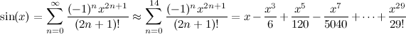 Maclaurin series of sin(x)