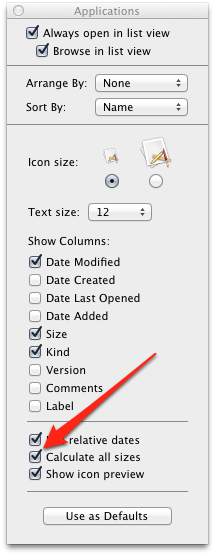 Finder View Options