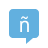 Spanish Language site favicon, blue speech bubble with white ñ