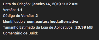 informações do apk