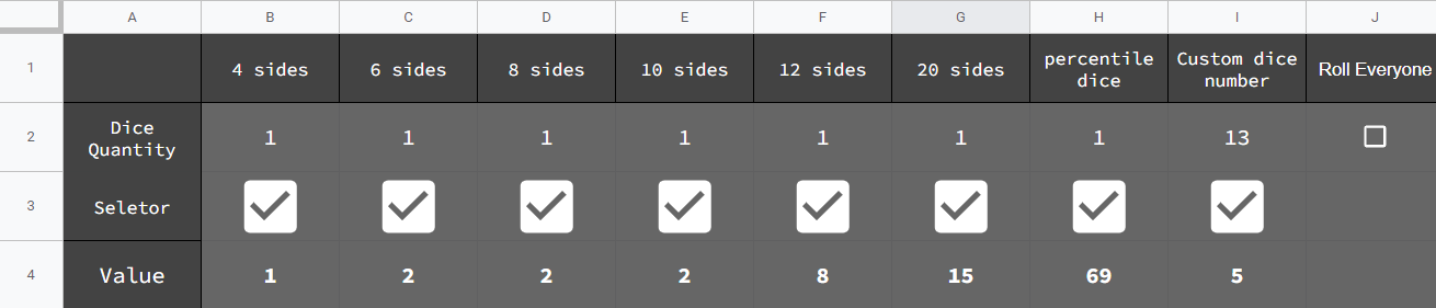 Image of dice selector