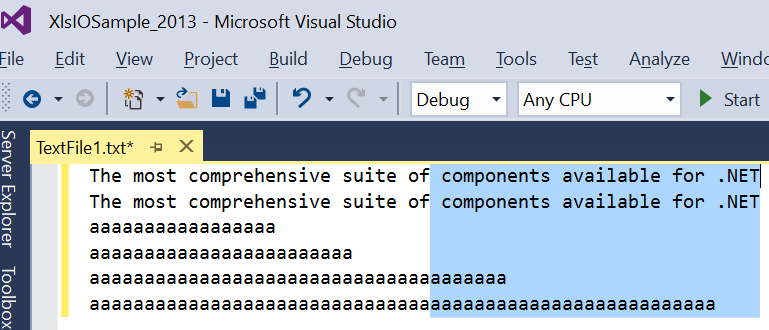 Rectangular selection of text in Visual Studio