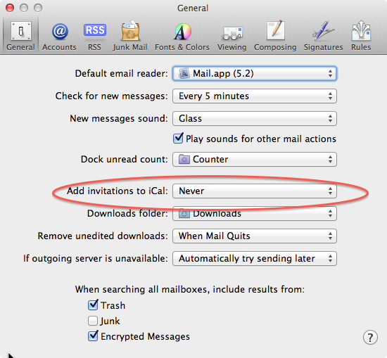 Mail preferences