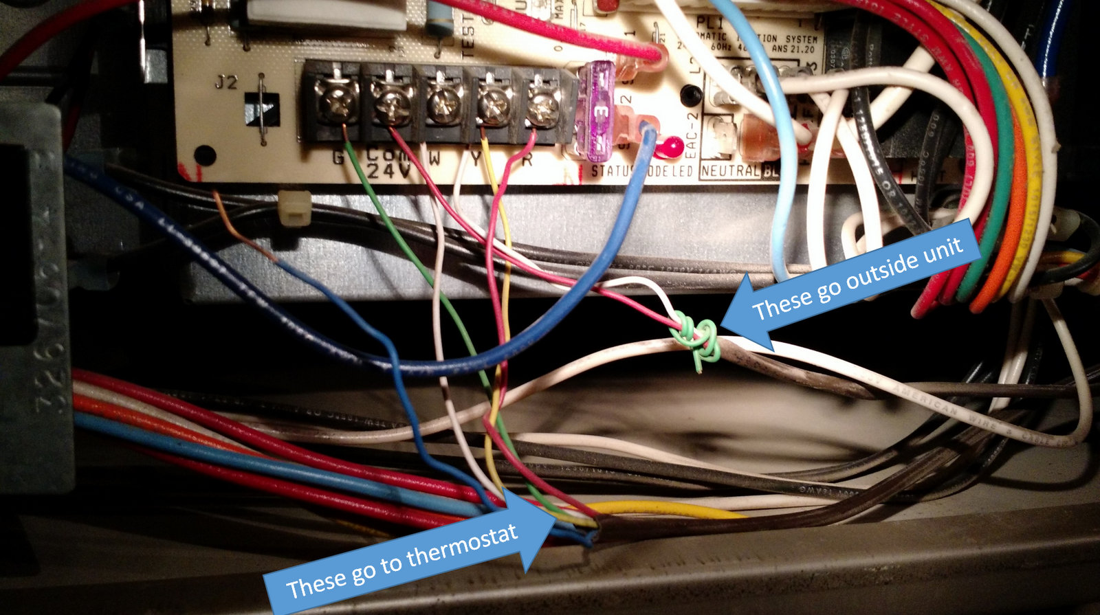 wires in hvac system