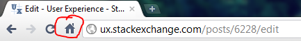 Google Chrome home button