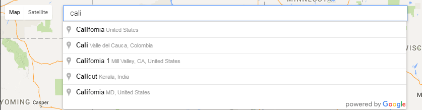 input autocomplete dentro del mapa