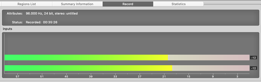 Sound Forge Input levels