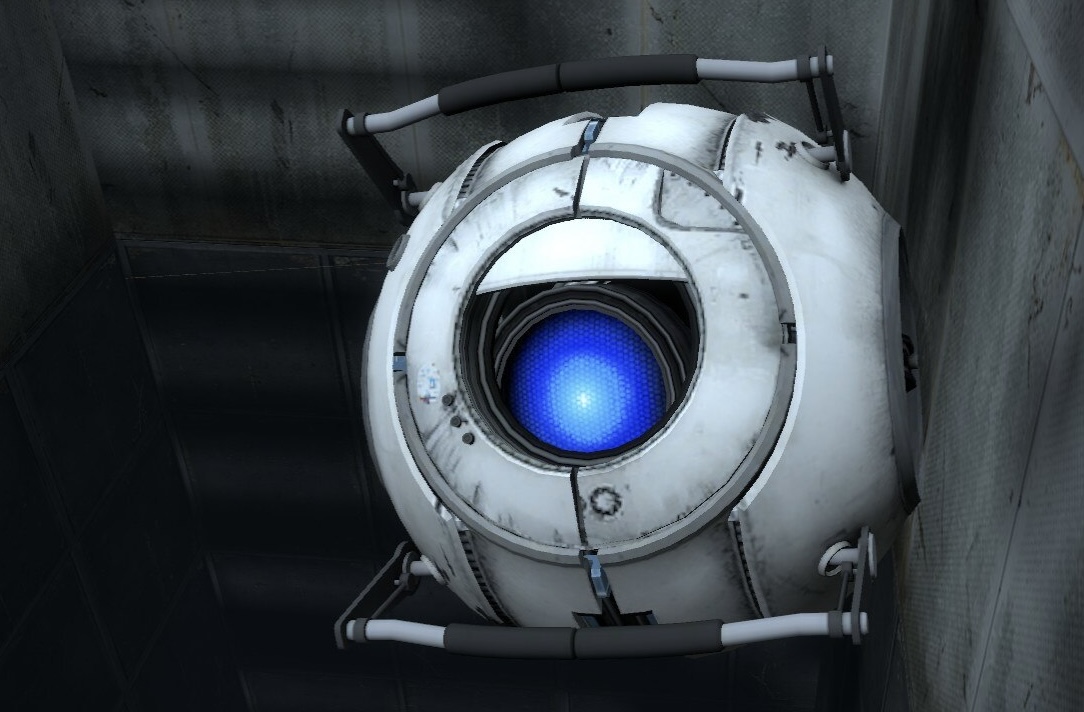 Our pal Wheatley from portal-2 telling you to jump down a collapsed stairwell