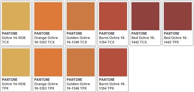 PANTONE ocher color swatch