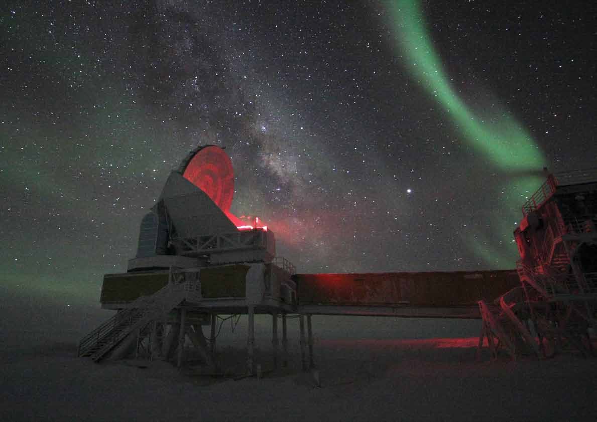 South pole telescope during polar night