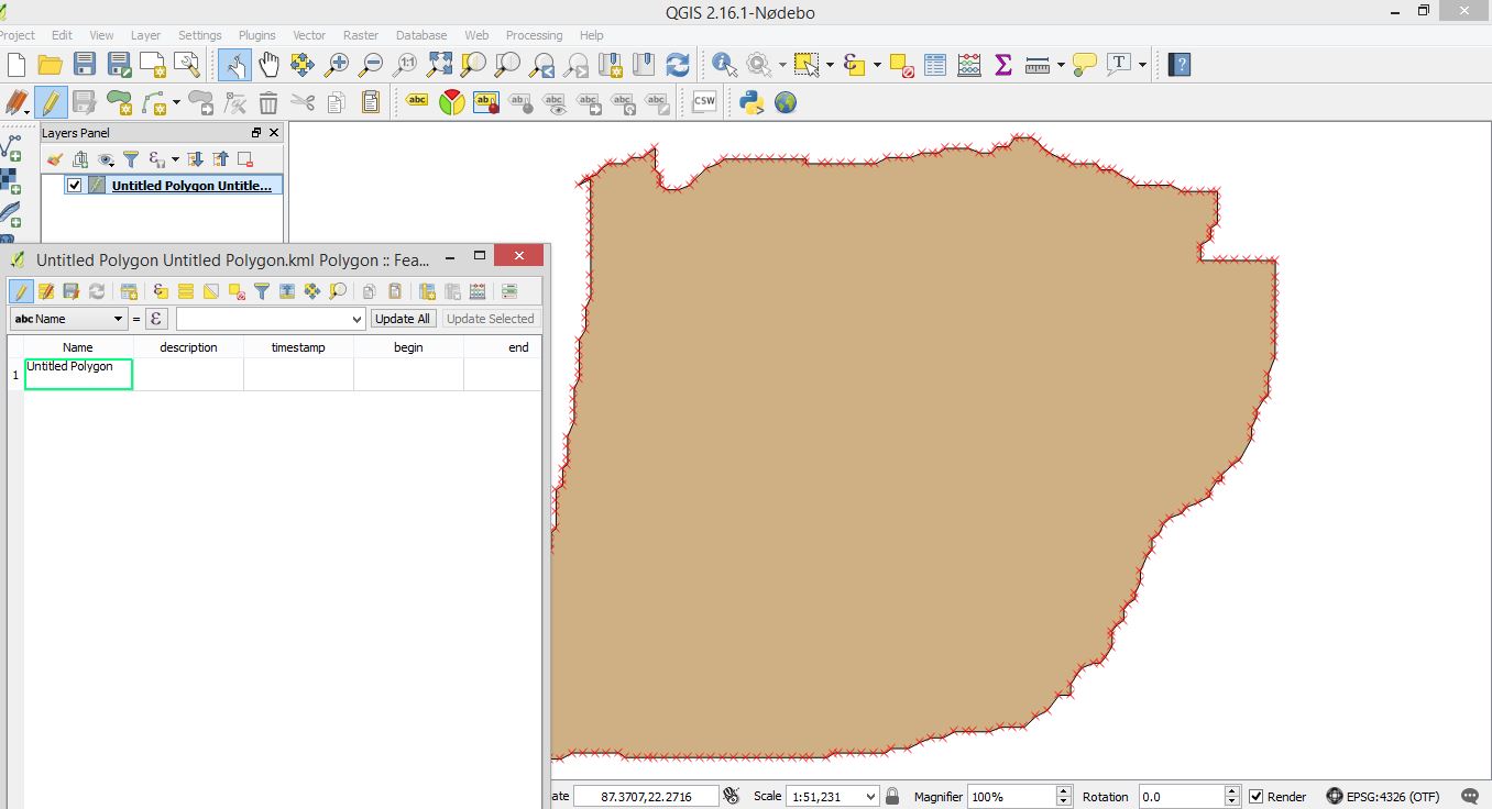 image which showing no attribute data in QGIS