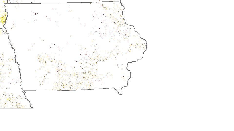 Map of yields in Iowa