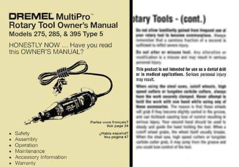 This Dremel tool is not intended for use as a dental drill…