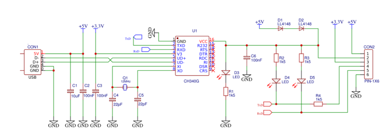 USB-TTL converter schematic