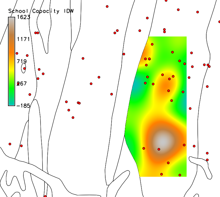 Resulting IDW interpolation