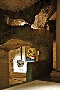 Inside the Milk Grotto church 