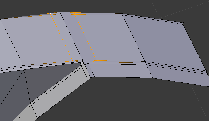 mesh in edit mode with vertices selected