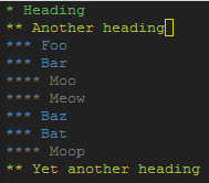 sample org-mode outline