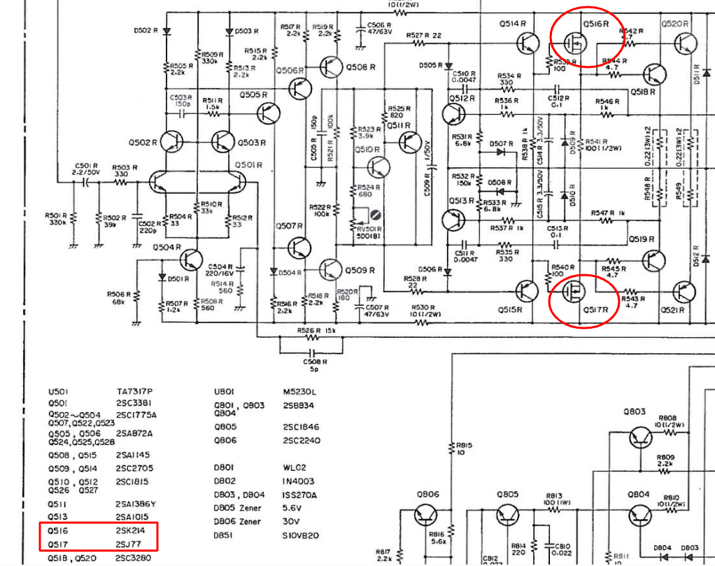 Schematic w/ parts names