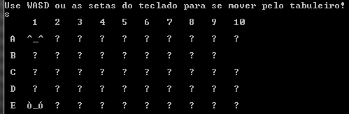 tabuleiro após tentar mover personagem