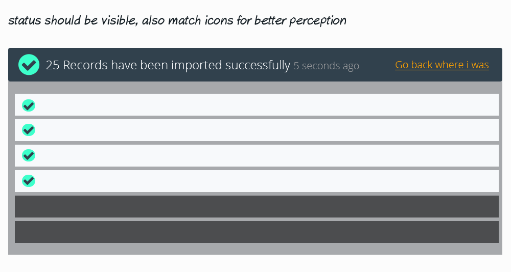 Solution for imported records message