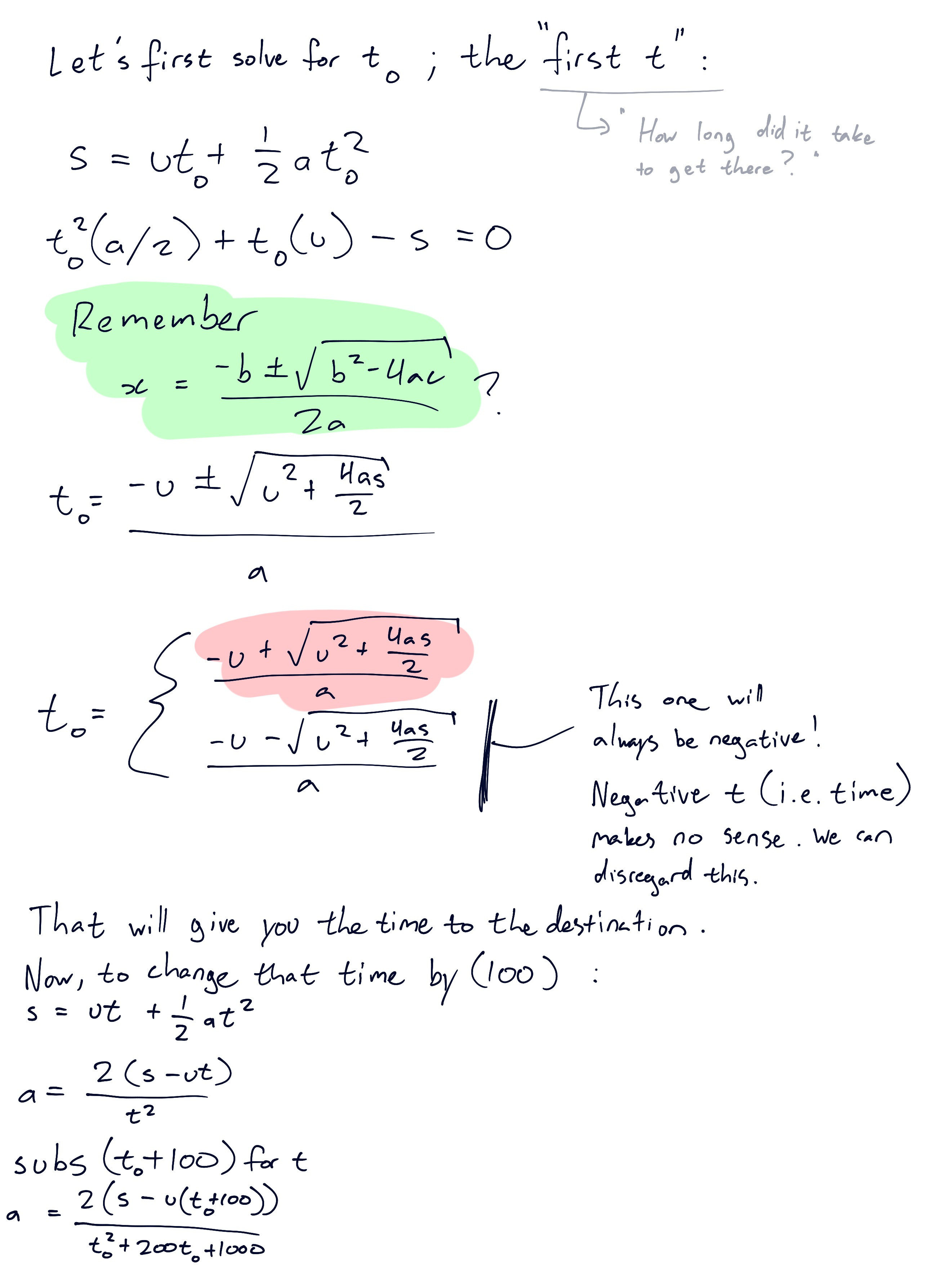 How you might go about calculating the initial time