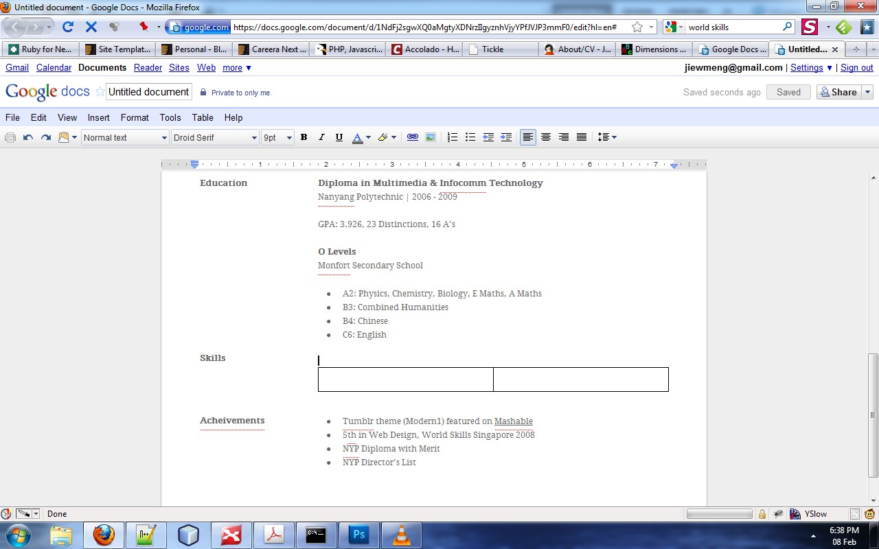 Google Docs screenshot