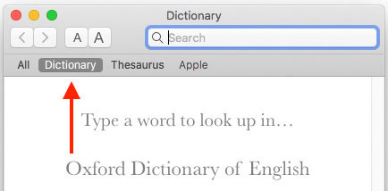 Dictionary screenshot - Oxford