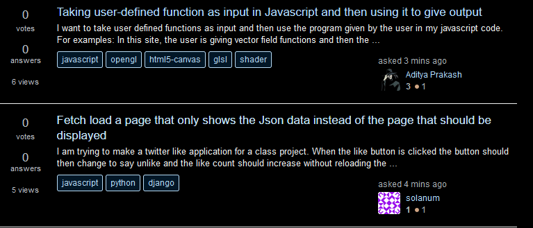 Image of two questions. The difference in the colour of their titles is very small.