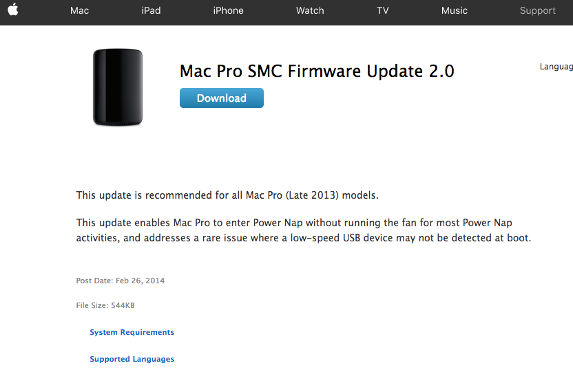 MacPro Firmware Download Page