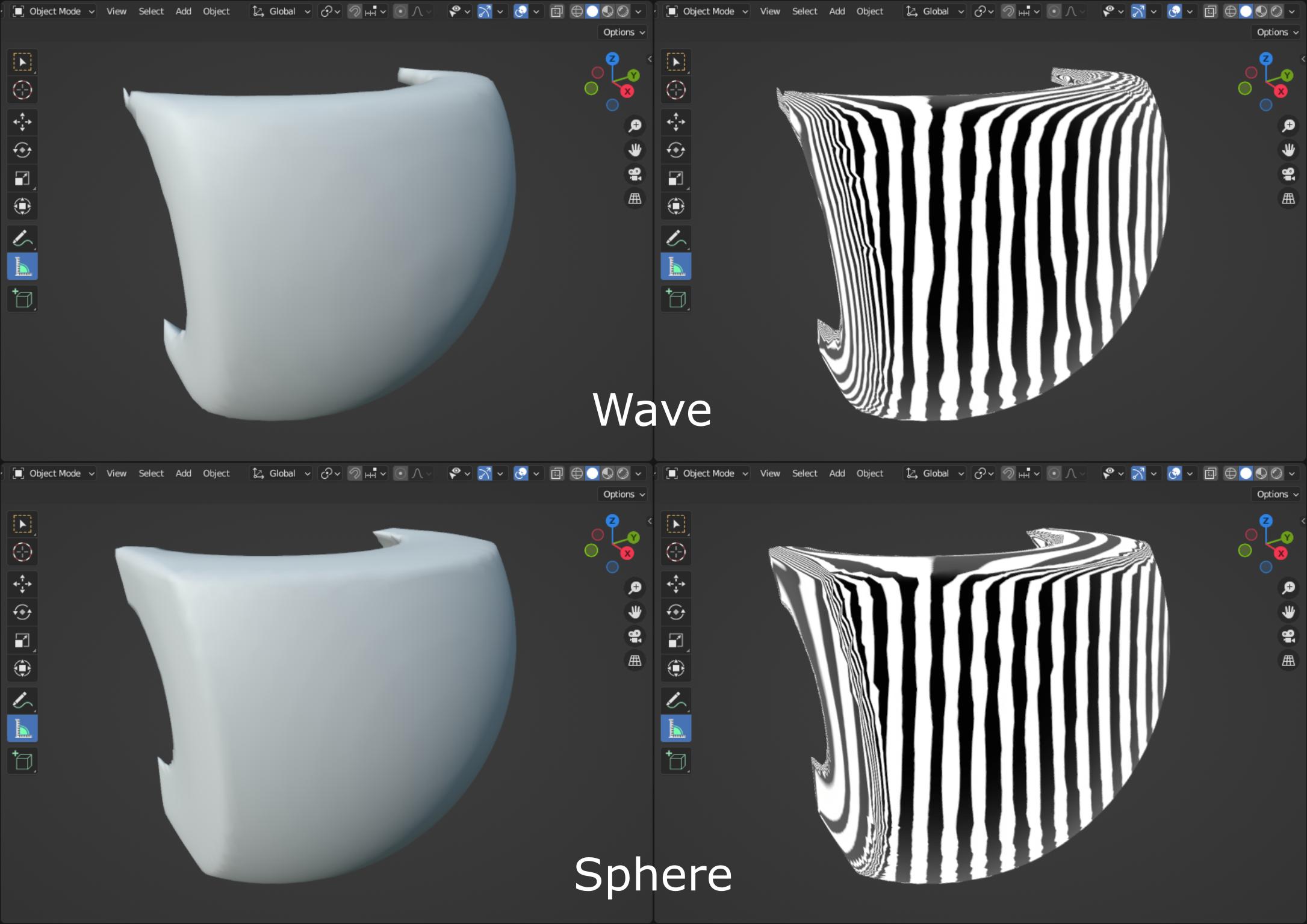 Results - Comparison with a sphere