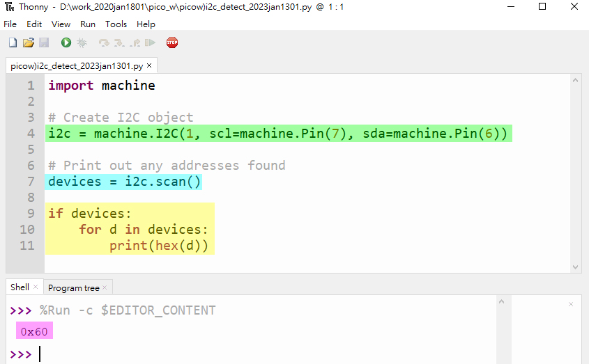 i2c detect 01